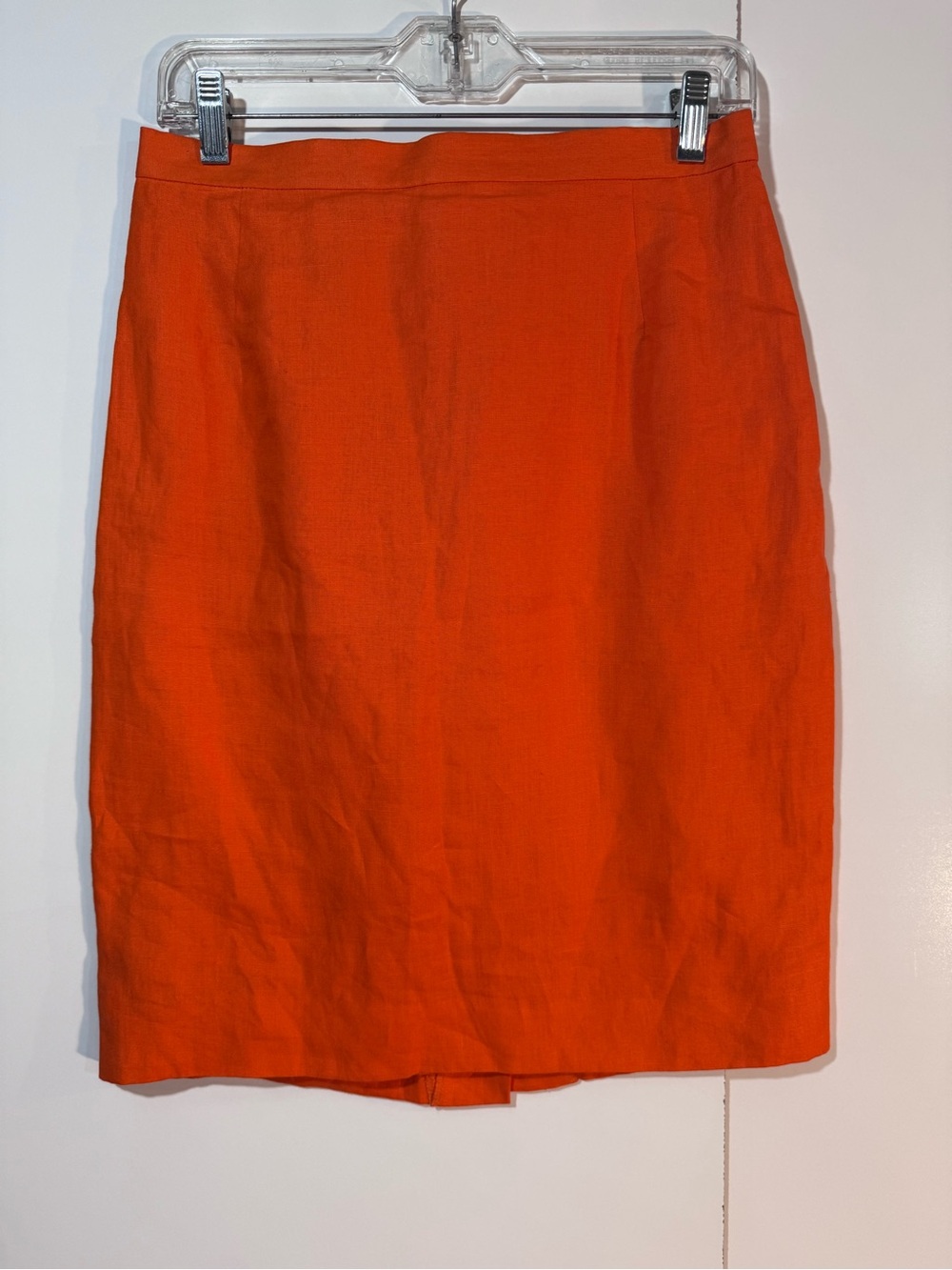 Escada Margaretha Ley Vintage Orange 100% Linen Pencil Skirt Size 40